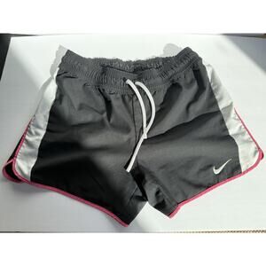 Nike Dri-Fit Tempo Running Shorts Women’s Medium Gray Pink Trim Athletic Active